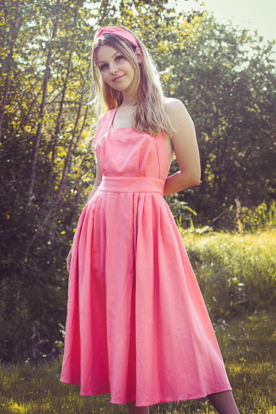 Sandra Picnic pink linen dress