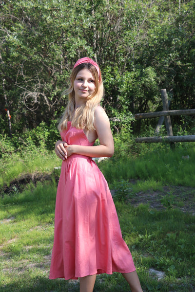 Sandra Picnic pink linen dress